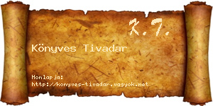 Könyves Tivadar névjegykártya